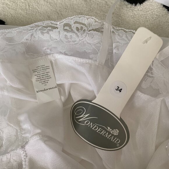 Vintage 90s Satin Full Slip Dress Lace Trim Lingerie Fairy Boho Nightie New - Picture 10 of 16